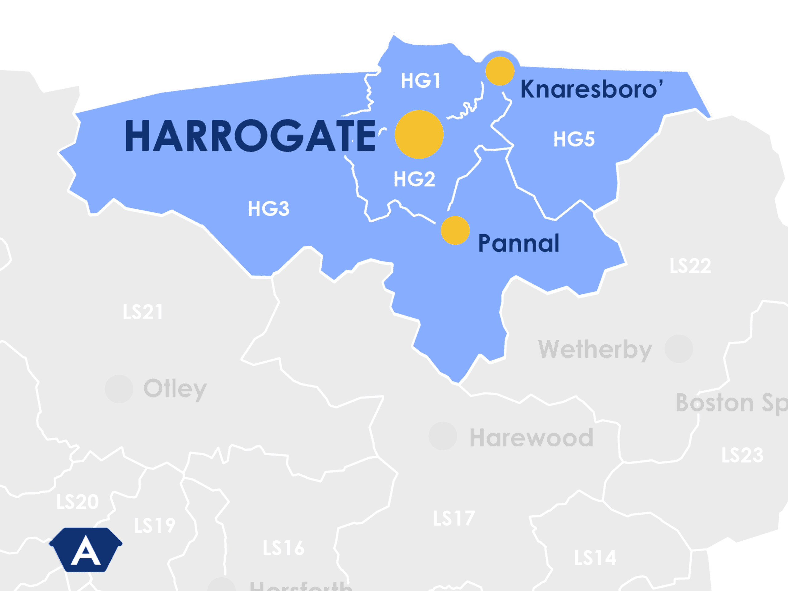 Aireborough-postcode-service-areas-for-Harrogate-2026.1 Map for Skip Hire service area in Harrogate